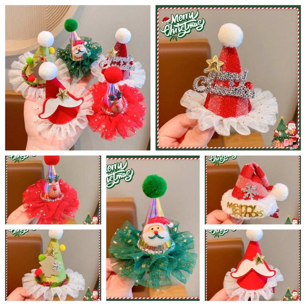 Santa Hat Plush - Simpatica stella natalizia fermaglio per capelli