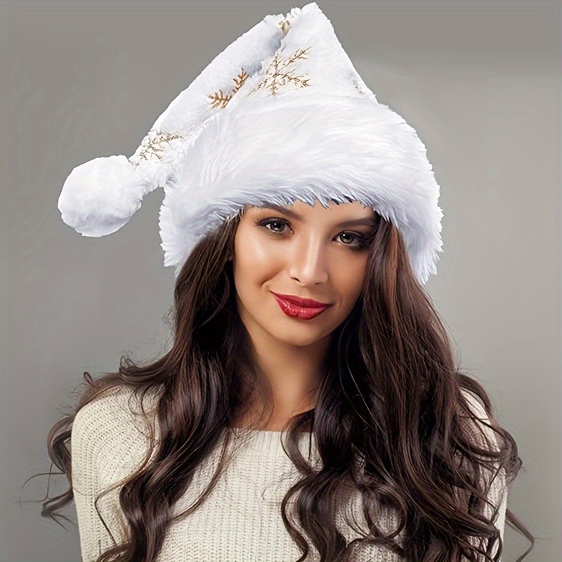 Santa Hat Plush - Cappello da Babbo Natale Bianco in
